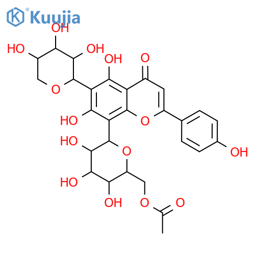 8-C-β-D-Glucopyranosyl-4',5,7-trihydroxy-6-C-β-D-xylopyranosylflavone; 6-Ac structure