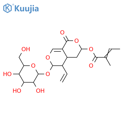 2-Butenoic acid,2-methyl-, (3S,4aS,5R,6S)-5-ethenyl-6-(b-D-glucopyranosyloxy)-4,4a,5,6-tetrahydro-1-oxo-1H,3H-pyrano[3,4-c]pyran-3-ylester, (2E)- (9CI) structure