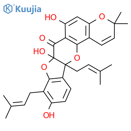 7,11,14-Trihydroxy-18,18-dimethyl-3,8-bis(3-methylbut-2-enyl)-2,10,17-trioxapentacyclo[11.8.0.03,11.04,9.016,21]henicosa-1(13),4(9),5,7,14,16(21),19-heptaen-12-one structure
