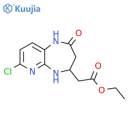 ethyl 2-{7-chloro-2-oxo-1H,2H,3H,4H,5H-pyrido[2,3-b][1,4]diazepin-4-yl}acetate structure