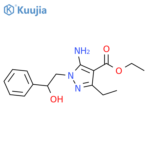 ethyl 5-amino-3-ethyl-1-(2-hydroxy-2-phenylethyl)-1H-pyrazole-4-carboxylate structure
