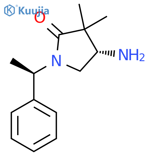 2-Pyrrolidinone, 4-amino-3,3-dimethyl-1-[(1R)-1-phenylethyl]-, (4S)-rel- structure