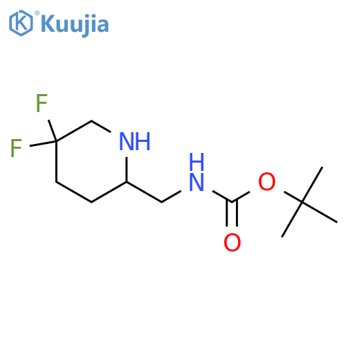 tert-butyl N-[(5,5-difluoropiperidin-2-yl)methyl]carbamate structure