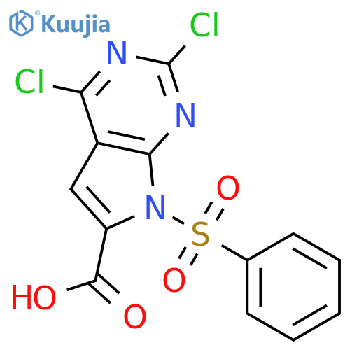 7-(Benzenesulfonyl)-2,4-dichloro-7H-pyrrolo[2,3-d]pyrimidine-6-carboxylic acid structure