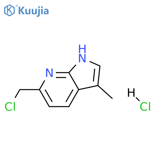 6-(chloromethyl)-3-methyl-1H-pyrrolo[2,3-b]pyridine;hydrochloride structure