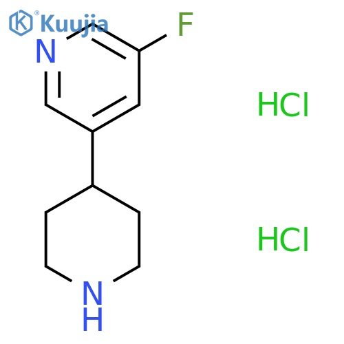 3-fluoro-5-(4-piperidyl)pyridine;dihydrochloride structure