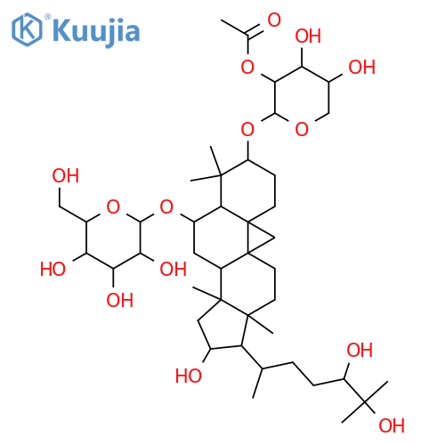 Cycloartane-3,6,16,24,25-pentol; (3β,6α,16β,24R)-form, 3-O-(2-O-Acetyl-β-D-xylopyranoside), 6-O-β-D-glucopyranoside structure