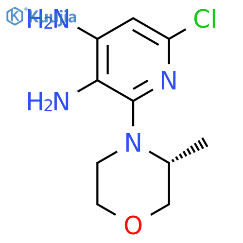 (R)-6-Chloro-2-(3-methylmorpholino)pyridine-3,4-diamine structure