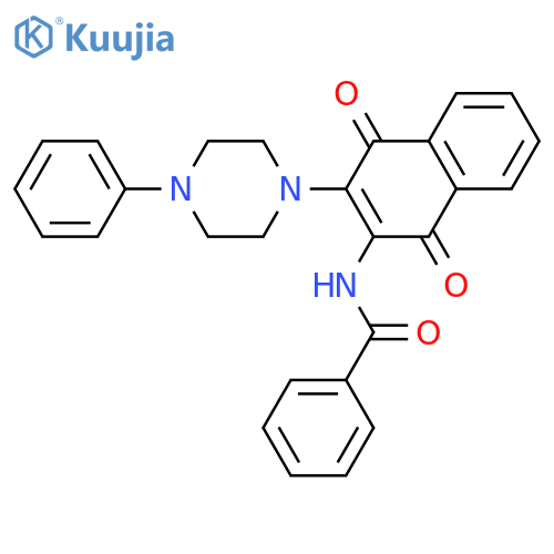 Benzamide, N-[1,4-dihydro-1,4-dioxo-3-(4-phenyl-1-piperazinyl)-2-naphthalenyl]- structure