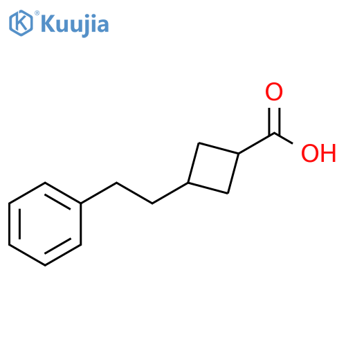 3-(2-phenylethyl)cyclobutanecarboxylic acid structure