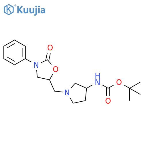 tert-butyl N-{1-[(2-oxo-3-phenyl-1,3-oxazolidin-5-yl)methyl]pyrrolidin-3-yl}carbamate structure
