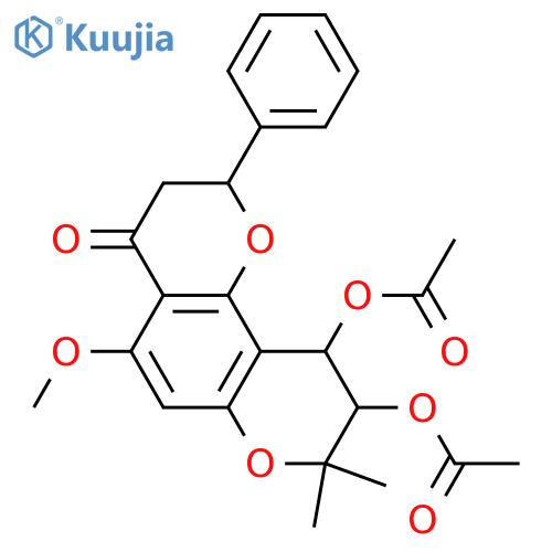 2,3,9,10-Tetrahydro-9,10-dihydroxy-8,8-dimethyl-2-phenyl-4H,8H-benzo[1,2-b:3,4-b']dipyran-4-one; (2S,9R*,10R*)-form, 5-Methoxy, di-Ac structure