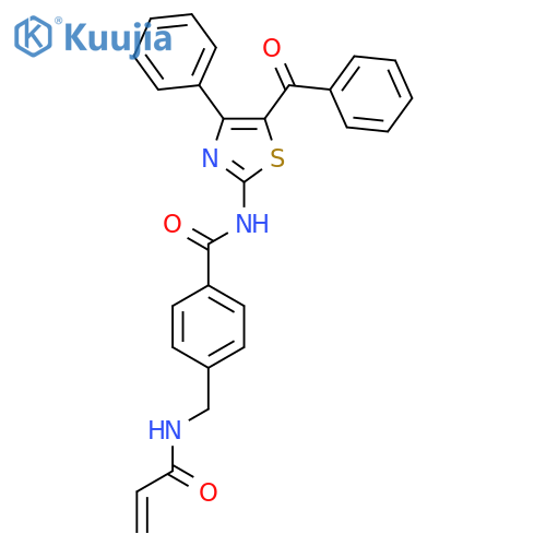 N-(5-benzoyl-4-phenyl-1,3-thiazol-2-yl)-4-[(prop-2-enamido)methyl]benzamide structure
