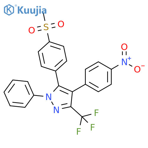 1H-Pyrazole,5-[4-(methylsulfonyl)phenyl]-4-(4-nitrophenyl)-1-phenyl-3-(trifluoromethyl)- structure