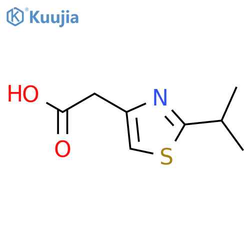2-[2-(propan-2-yl)-1,3-thiazol-4-yl]acetic acid structure