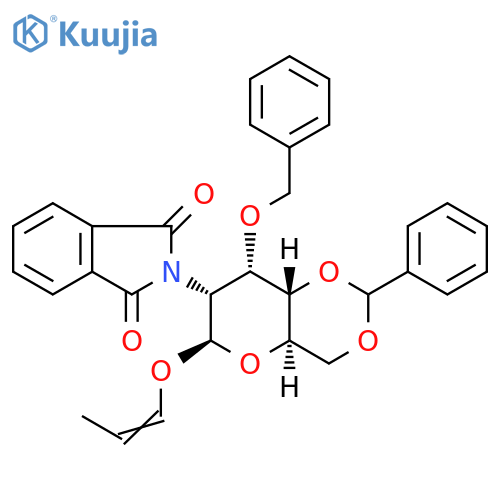 .beta.-D-Allopyranoside, 1-propenyl 2-deoxy-2-(1,3-dihydro-1,3-dioxo-2H-isoindol-2-yl)-3-O-(phenylmethyl)-4,6-O-(phenylmethylene) structure