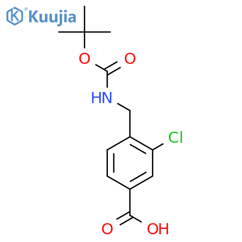 4-({(tert-butoxy)carbonylamino}methyl)-3-chlorobenzoic acid structure