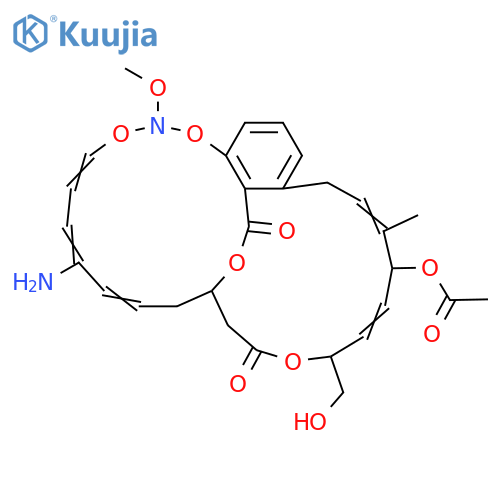 14,11-([2,5]Heptadienoxyethano)-13H-1,3,12,2-benzotrioxaazacyclopentadecine-13,26-dione,21-(acetyloxy)-7-amino-10,11-dihydro-24-(hydroxymethyl)-2-methoxy-20-methyl-(9CI) structure