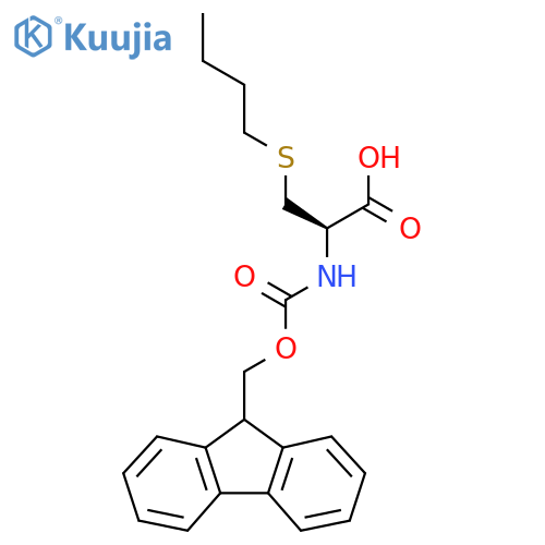 (2R)-3-(butylsulfanyl)-2-({(9H-fluoren-9-yl)methoxycarbonyl}amino)propanoic acid structure