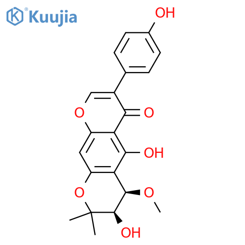 2H,6H-Benzo[1,2-b:5,4-b']dipyran-6-one,3,4-dihydro-3,5-dihydroxy-7-(4-hydroxyphenyl)-4-methoxy-2,2-dimethyl- (9CI) structure