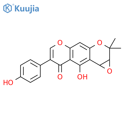 2H,8H-Oxireno[c]pyrano[3,2-g][1]benzopyran-8-one, 1a,9b-dihydro-9-hydroxy-7-(4-hydroxyphenyl)-2,2-dimethyl- (9CI) structure