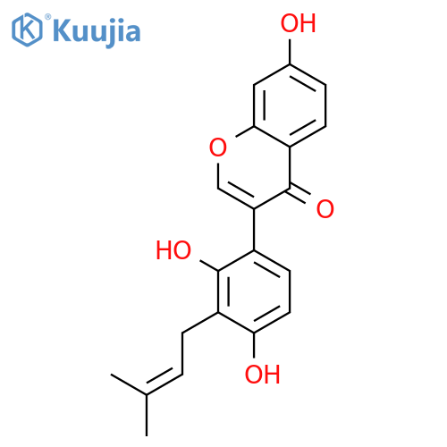 4H-1-Benzopyran-4-one,3-[2,4-dihydroxy-3-(3-methyl-2-buten-1-yl)phenyl]-7-hydroxy- structure