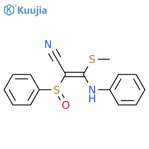 2-Propenenitrile, 3-(methylthio)-3-(phenylamino)-2-(phenylsulfinyl)-, (E)- structure
