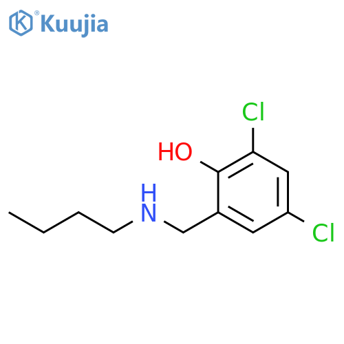 2-(butylamino)methyl-4,6-dichlorophenol structure