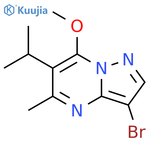 3-bromo-7-methoxy-5-methyl-6-(propan-2-yl)pyrazolo[1,5-a]pyrimidine structure