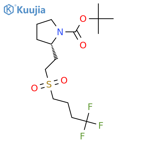 tert-butyl (2S)-2-[2-(4,4,4-trifluorobutanesulfonyl)ethyl]pyrrolidine-1-carboxylate structure