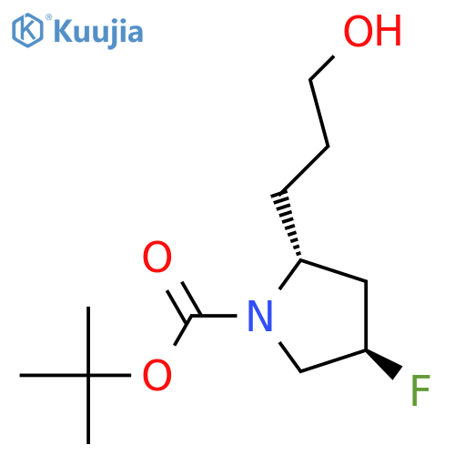 tert-butyl (2R,4R)-4-fluoro-2-(3-hydroxypropyl)pyrrolidine-1-carboxylate structure