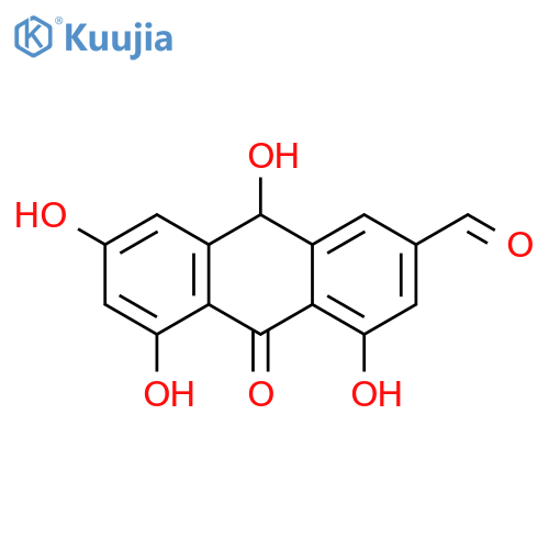 9,10-Dihydro-4,5,7,9-tetrahydroxy-10-oxo-2-anthracenecarboxaldehyde structure