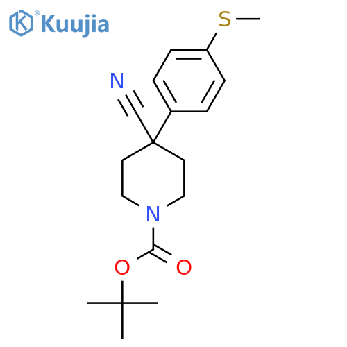 Tert-Butyl 4-cyano-4-(4-(methylthio)-phenyl)piperidine-1-carboxylate structure