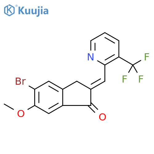 5-Bromo-6-methoxy-2-(3-trifluoromethyl-pyridin-2-ylmethylene)-indan-1-one structure