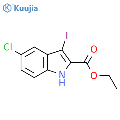 Ethyl 5-chloro-3-iodo-1H-indole-2-carboxylate structure