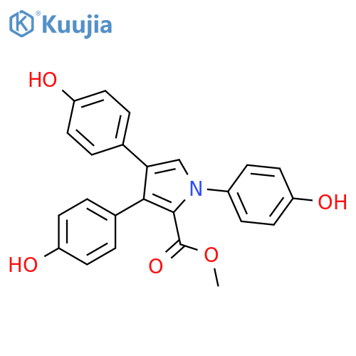 1H-Pyrrole-2-carboxylic acid, 1,3,4-tris(4-hydroxyphenyl)-, methyl ester structure