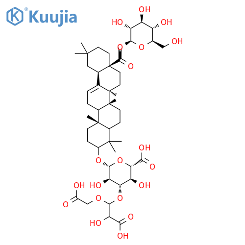 b-D-Glucopyranosiduronic acid, (3b)-28-(b-D-glucopyranosyloxy)-28-oxoolean-12-en-3-yl3-O-[(1S,2S)-2-carboxy-1-(carboxymethoxy)-2-hydroxyethyl]- structure