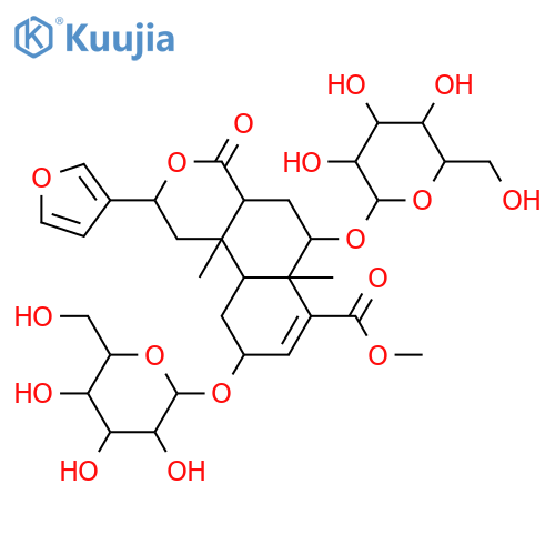 2H-Naphtho[2,1-c]pyran-7-carboxylic acid, 2-(3-furanyl)-6,9-bis(β-D-glucopyranosyloxy)-1,4,4a,5,6,6a,9,10,10a,10b-decahydro-6a,10b-dimethyl-4-oxo-, methyl ester, (2S,4aS,6S,6aR,9R,10aS,10bS)- (9CI) structure