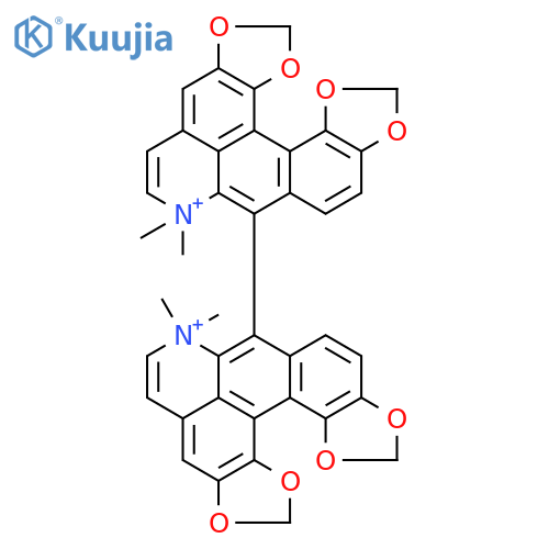 11,11'-Bi-1,3-dioxolo[5,6]benzo[1,2-g][1,3]dioxolo[4,5]benzo[1,2,3-de]quinolinium,10,10'-dihydro-10,10,10',10'-tetramethyl- structure