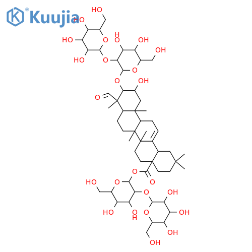 Olean-12-en-28-oicacid, 3-[(2-O-b-D-glucopyranosyl-b-D-glucopyranosyl)oxy]-2-hydroxy-23-oxo-,2-O-b-D-glucopyranosyl-b-D-glucopyranosyl ester, (2b,3b,4a)- (9CI) structure