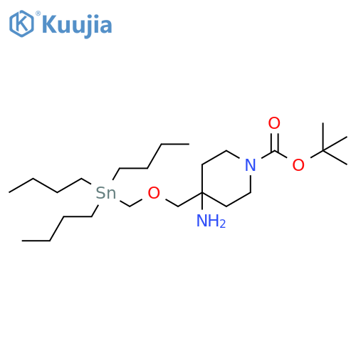 tert-butyl 4-amino-4-{(tributylstannyl)methoxymethyl}piperidine-1-carboxylate structure