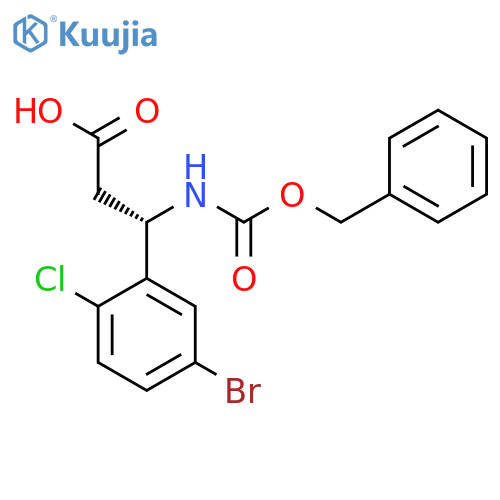(3S)-3-{(benzyloxy)carbonylamino}-3-(5-bromo-2-chlorophenyl)propanoic acid structure