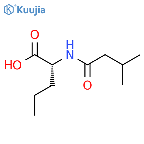 (2R)-2-(3-methylbutanamido)pentanoic acid structure