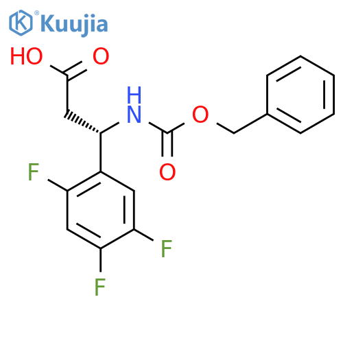 (3S)-3-{(benzyloxy)carbonylamino}-3-(2,4,5-trifluorophenyl)propanoic acid structure