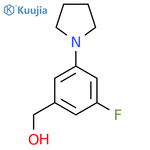 [3-Fluoro-5-(pyrrolidin-1-yl)phenyl]methanol structure