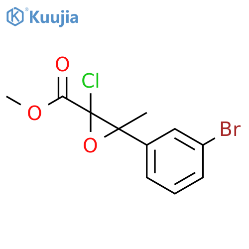 2-Oxiranecarboxylic acid, 3-(3-bromophenyl)-2-chloro-3-methyl-, methyl ester structure