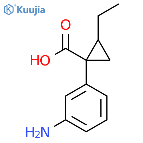 1-(3-Aminophenyl)-2-ethylcyclopropane-1-carboxylic acid structure