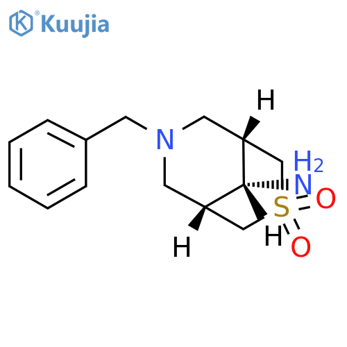 syn-7-benzyl-3,3-dioxo-3λ?-thia-7-azabicyclo[3.3.1]nonan-9-amine structure
