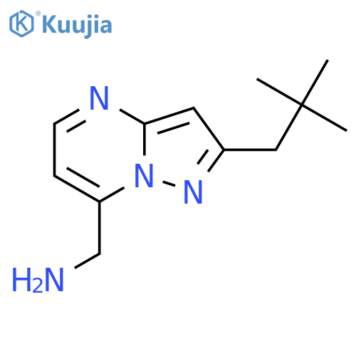 2-(2,2-dimethylpropyl)pyrazolo1,5-apyrimidin-7-ylmethanamine structure