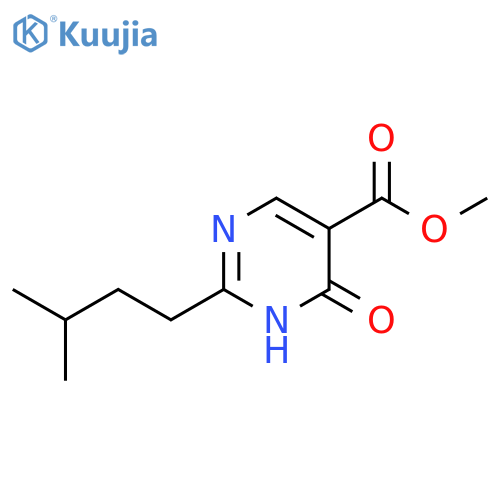 5-Pyrimidinecarboxylic acid, 1,6-dihydro-2-(3-methylbutyl)-6-oxo-, methyl ester structure
